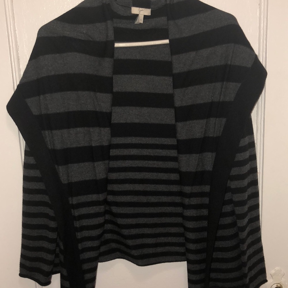 Cozy JOIE grey and black striped cardigan